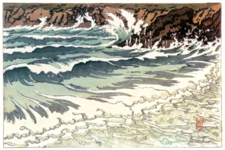 Henri Rivière – « La Mer. études de vagues » L’Écume après la vague (Tréboul) [from Maître français de l ukiyo-e Henri Rivière]. Free illustration for personal and commercial use.