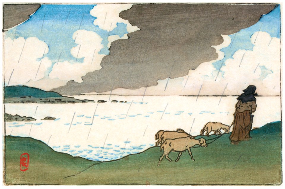 Henri Rivière – « Paysages bretons » Un grain (Saint-Briac) [from Maître français de l ukiyo-e Henri Rivière]