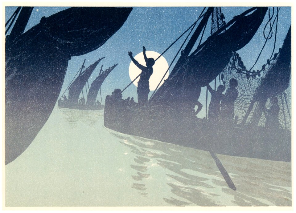 Henri Rivière – Portfolio « La Marche à l’Étoile » Les Pêcheurs [from Maître français de l ukiyo-e Henri Rivière]
