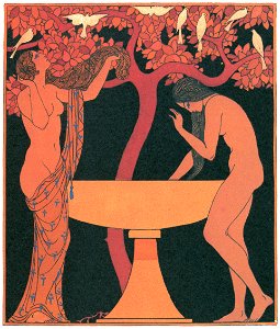 George Barbier – L’eau Pure du Bassin [from BARBIER COLLECTION II LES CHANSONS DE BILITIS]. Free illustration for personal and commercial use.