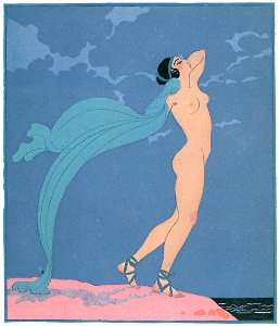 George Barbier – Le Silence de Mnasidika [from BARBIER COLLECTION II LES CHANSONS DE BILITIS]. Free illustration for personal and commercial use.
