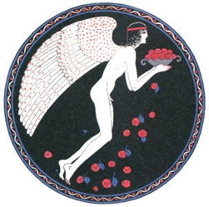 George Barbier – Roses Dans La Nuit [from BARBIER COLLECTION II LES CHANSONS DE BILITIS]. Free illustration for personal and commercial use.