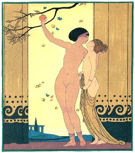 George Barbier – Les Conseils [from BARBIER COLLECTION II LES CHANSONS DE BILITIS]. Free illustration for personal and commercial use.
