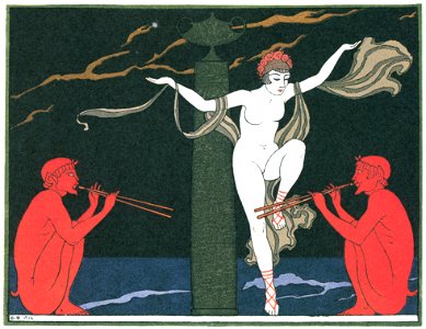 George Barbier – Illustration of Vie de Bilitis [from BARBIER COLLECTION II LES CHANSONS DE BILITIS]. Free illustration for personal and commercial use.