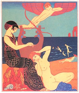 George Barbier – Frontispiece of Les Chansons de Bilitis [from BARBIER COLLECTION II LES CHANSONS DE BILITIS]. Free illustration for personal and commercial use.