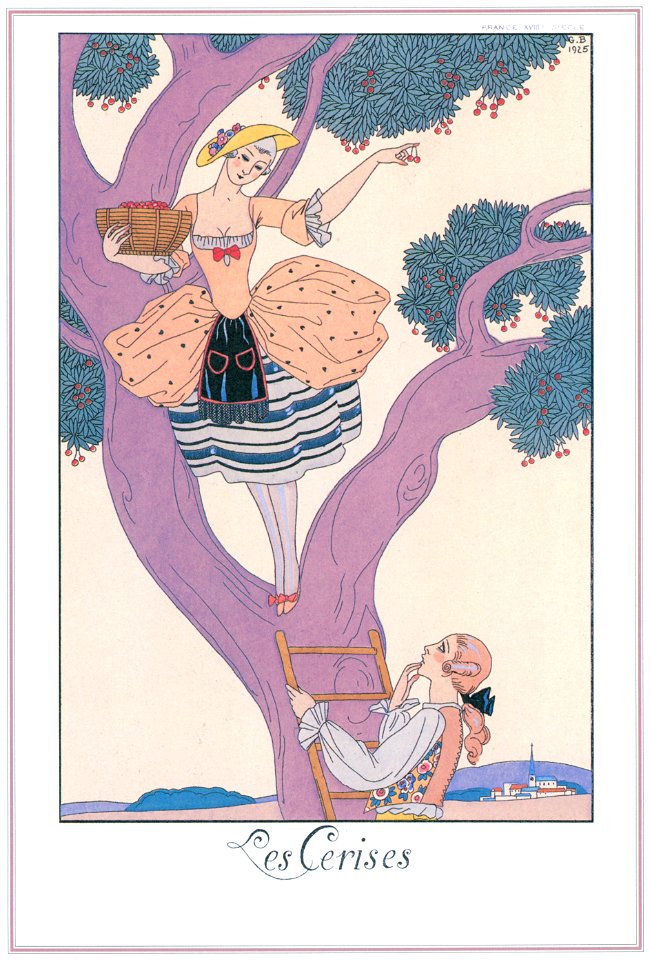 George Barbier – Les Cerises [from BARBIER COLLECTION I FASHION CALENDAR 1922-1926]