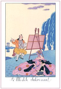George Barbier – Le Modèle Intéressant [from BARBIER COLLECTION I FASHION CALENDAR 1922-1926]. Free illustration for personal and commercial use.