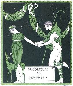 George Barbier – Bucoliques en Pamphylie [from BARBIER COLLECTION II LES CHANSONS DE BILITIS]. Free illustration for personal and commercial use.