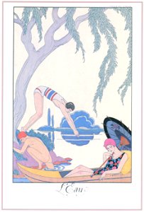 George Barbier – L’Eau [from BARBIER COLLECTION I FASHION CALENDAR 1922-1926]. Free illustration for personal and commercial use.