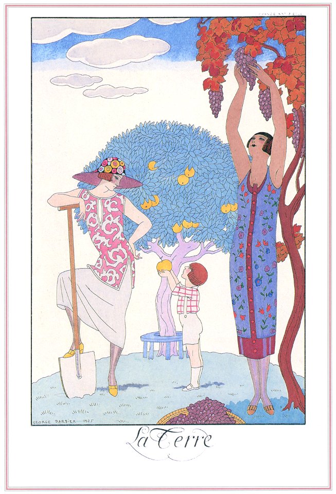 George Barbier – La Terre [from BARBIER COLLECTION I FASHION CALENDAR 1922-1926]