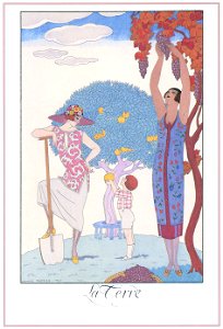 George Barbier – La Terre [from BARBIER COLLECTION I FASHION CALENDAR 1922-1926]