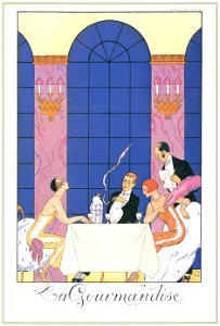 George Barbier – La Gourmandise [from BARBIER COLLECTION I FASHION CALENDAR 1922-1926]. Free illustration for personal and commercial use.