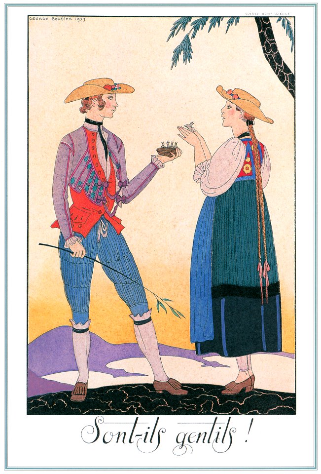 George Barbier – Sont-ils Gentils! [from BARBIER COLLECTION I FASHION CALENDAR 1922-1926]