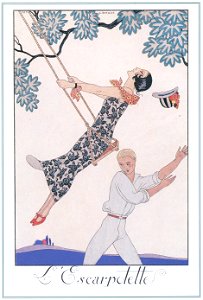 George Barbier – L’Escarpotette [from BARBIER COLLECTION I FASHION CALENDAR 1922-1926]. Free illustration for personal and commercial use.