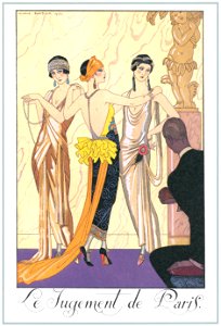 George Barbier – Le Jugement de Paris [from BARBIER COLLECTION I FASHION CALENDAR 1922-1926]. Free illustration for personal and commercial use.