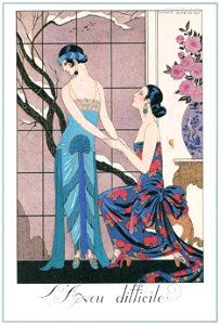 George Barbier – L’aveu Difficile [from BARBIER COLLECTION I FASHION CALENDAR 1922-1926]