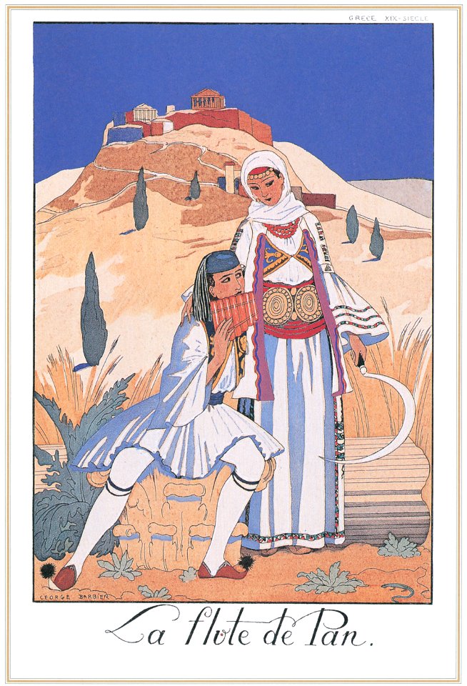 George Barbier – La Flûte de Pan [from BARBIER COLLECTION I FASHION CALENDAR 1922-1926]