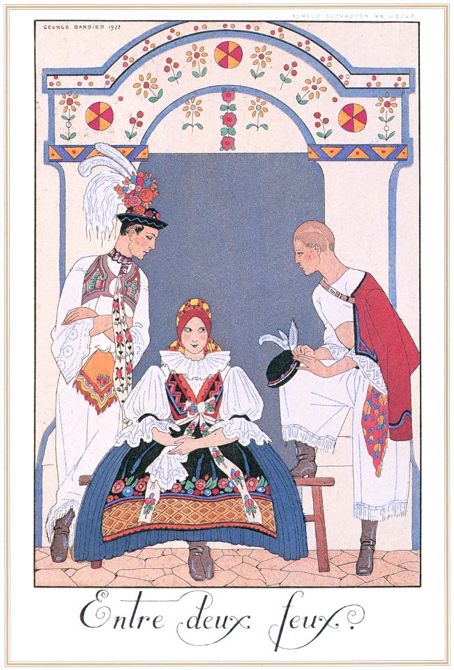 George Barbier – Entre Deux Feux [from BARBIER COLLECTION I FASHION CALENDAR 1922-1926]