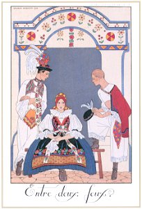 George Barbier – Entre Deux Feux [from BARBIER COLLECTION I FASHION CALENDAR 1922-1926]. Free illustration for personal and commercial use.