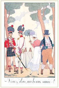 George Barbier – Venez donc, ma Bonne Amie! [from BARBIER COLLECTION I FASHION CALENDAR 1922-1926]