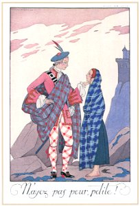 George Barbier – N’Ayez pas Peur, Petite! [from BARBIER COLLECTION I FASHION CALENDAR 1922-1926]. Free illustration for personal and commercial use.