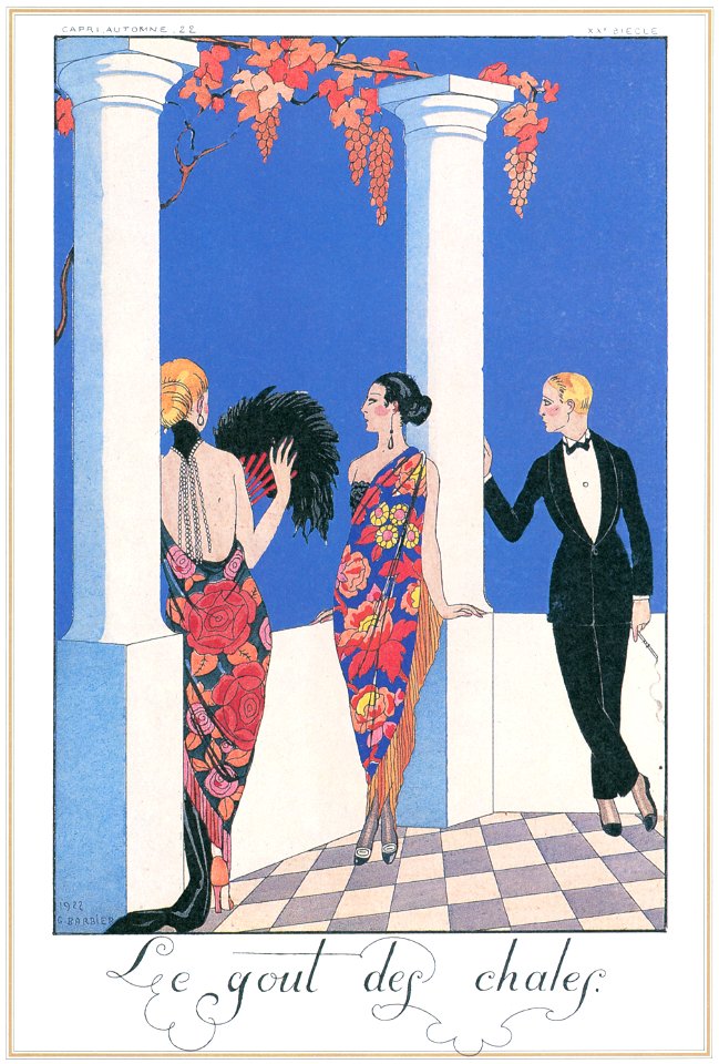 George Barbier – Le Gout des Chales [from BARBIER COLLECTION I FASHION CALENDAR 1922-1926]