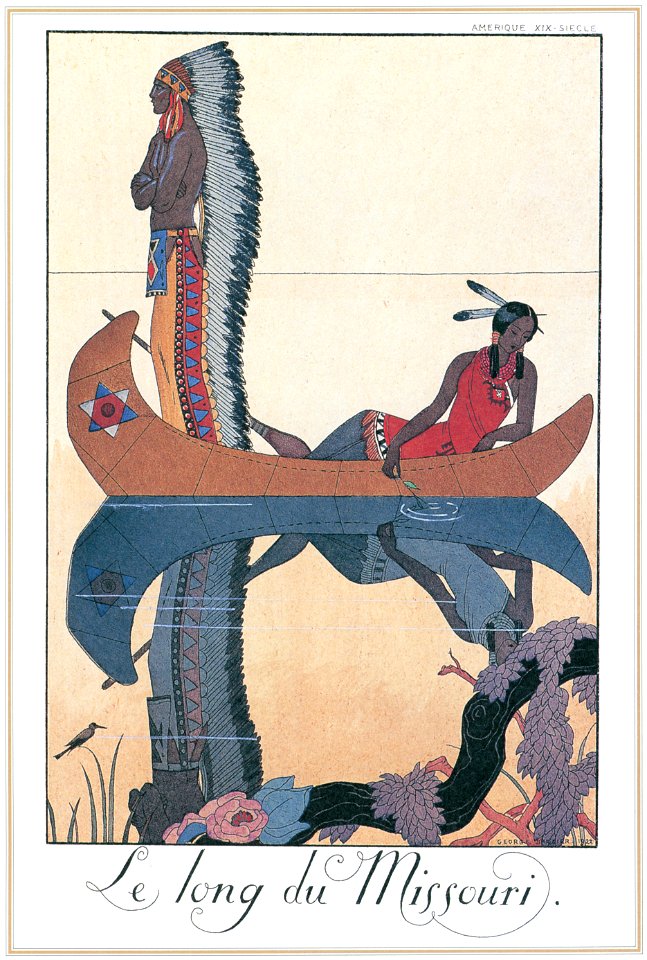 George Barbier – Le Long du Missouri [from BARBIER COLLECTION I FASHION CALENDAR 1922-1926]