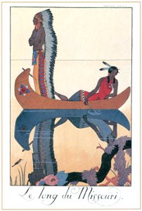 George Barbier – Le Long du Missouri [from BARBIER COLLECTION I FASHION CALENDAR 1922-1926]