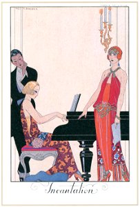 George Barbier – Incantation [from BARBIER COLLECTION I FASHION CALENDAR 1922-1926]. Free illustration for personal and commercial use.