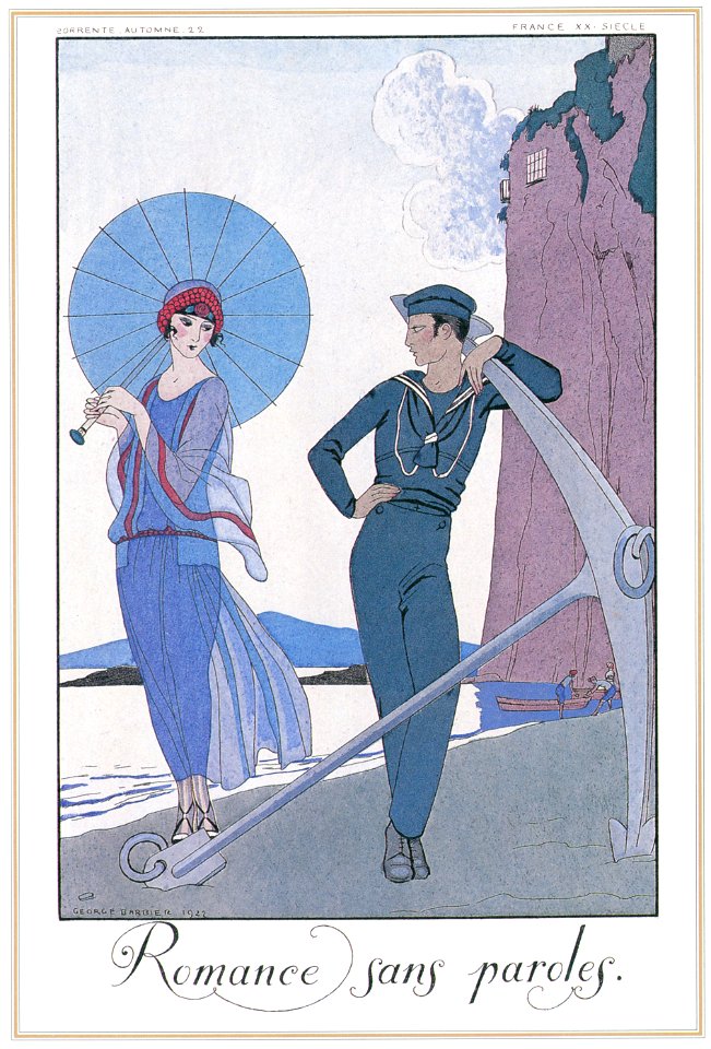 George Barbier – Romance sans Paroles [from BARBIER COLLECTION I FASHION CALENDAR 1922-1926]