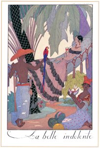 George Barbier – La Belle Indolente [from BARBIER COLLECTION I FASHION CALENDAR 1922-1926]. Free illustration for personal and commercial use.