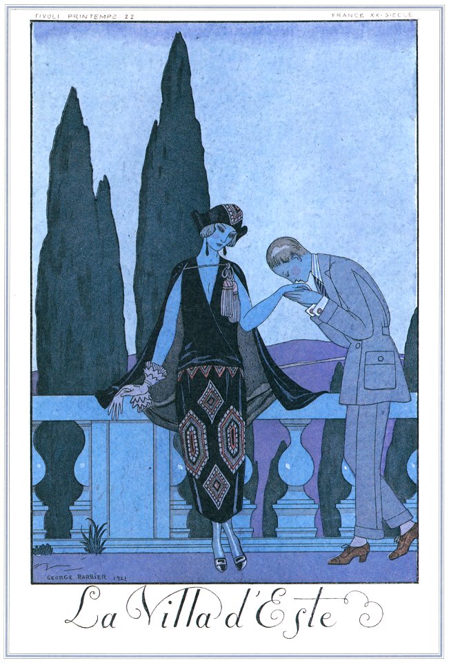 George Barbier – La Villa d’Este [from BARBIER COLLECTION I FASHION CALENDAR 1922-1926]
