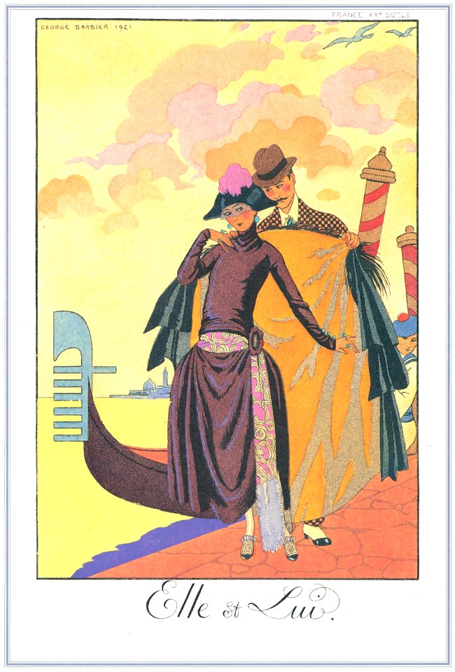 George Barbier – Elle et Lui [from BARBIER COLLECTION I FASHION CALENDAR 1922-1926]