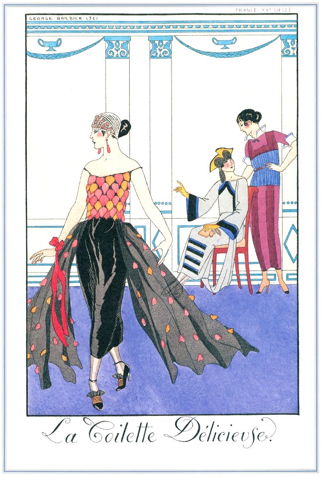 George Barbier – La Toilette Délicieuse [from BARBIER COLLECTION I FASHION CALENDAR 1922-1926]
