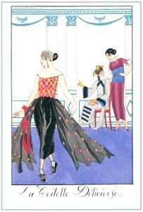 George Barbier – La Toilette Délicieuse [from BARBIER COLLECTION I FASHION CALENDAR 1922-1926]. Free illustration for personal and commercial use.