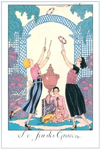 George Barbier – Le Jeu des Grâces [from BARBIER COLLECTION I FASHION CALENDAR 1922-1926]. Free illustration for personal and commercial use.