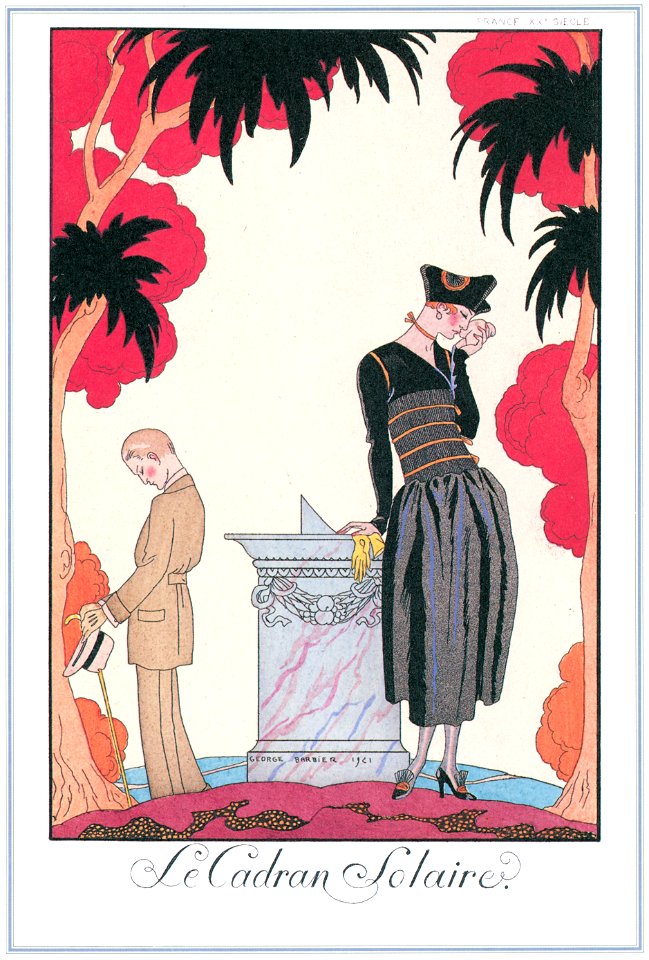 George Barbier – La Cadran Solaire [from BARBIER COLLECTION I FASHION CALENDAR 1922-1926]