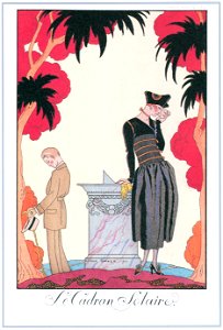 George Barbier – La Cadran Solaire [from BARBIER COLLECTION I FASHION CALENDAR 1922-1926]. Free illustration for personal and commercial use.