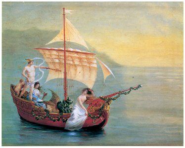 Kiyohara Tama – Boat (Mythology) [from Tama Eleonora Ragusa]. Free illustration for personal and commercial use.