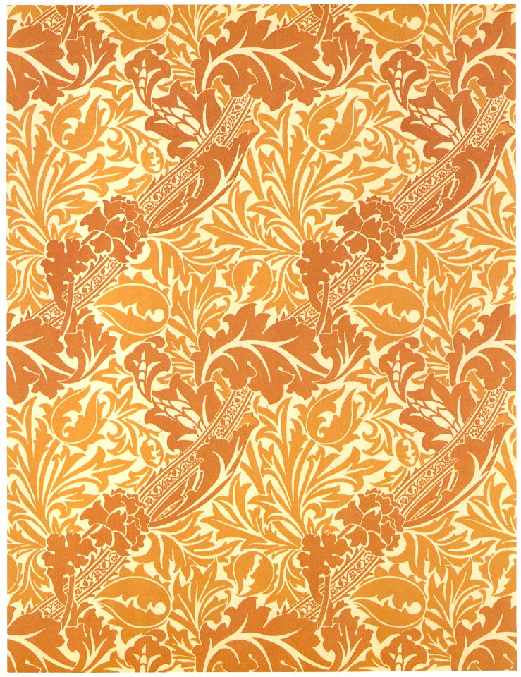 William Morris – Bruges design (for wallpaper) [from William Morris Full-Color Patterns and Designs]. Free illustration for personal and commercial use.