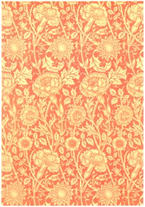 William Morris – Pink and rose design (for wallpaper) [from William Morris Full-Color Patterns and Designs]. Free illustration for personal and commercial use.