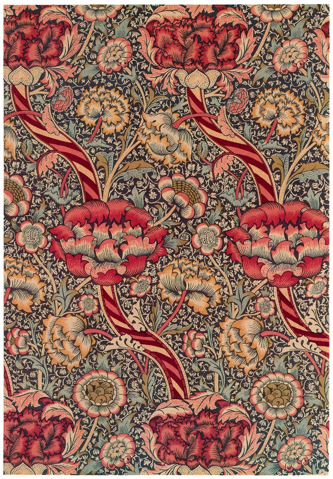 William Morris – Wandle design (for chintz) [from William Morris Full-Color Patterns and Designs]. Free illustration for personal and commercial use.