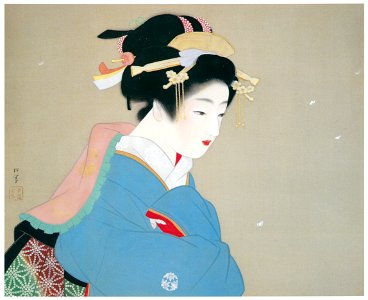 Uemura Shōen – Snow in the Garden [from Uemura Shōen Exhibition on the 50th Anniversary of Her Death]. Free illustration for personal and commercial use.