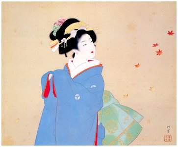 Uemura Shōen – Deep Autumn [from Uemura Shōen Exhibition on the 50th Anniversary of Her Death]. Free illustration for personal and commercial use.