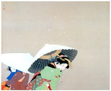 Uemura Shōen – Large Snowflakes [from Uemura Shōen Exhibition on the 50th Anniversary of Her Death]