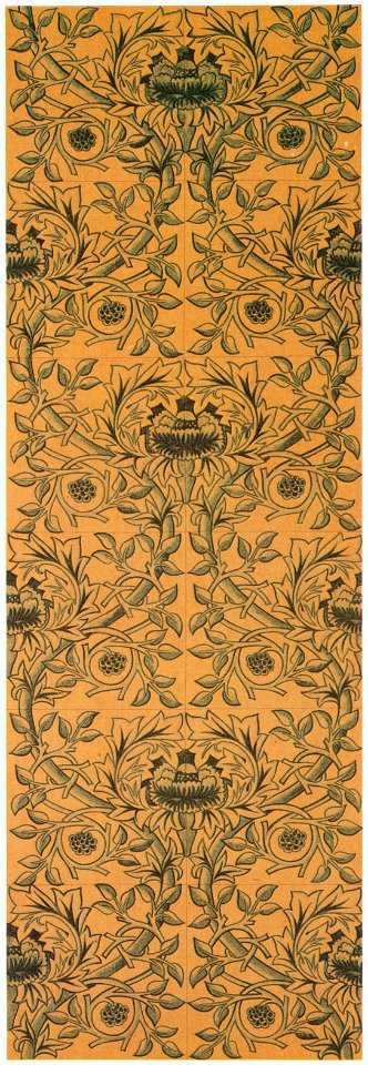 William Morris – Rose pattern (for hand-painted tiles) [from William Morris Full-Color Patterns and Designs]. Free illustration for personal and commercial use.