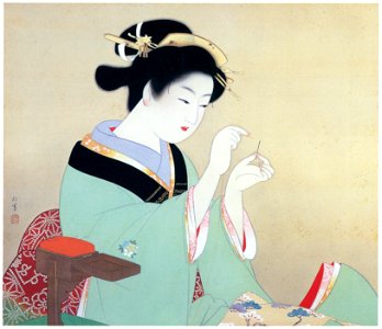 Uemura Shōen – Daughter [from Uemura Shōen Exhibition on the 50th Anniversary of Her Death]. Free illustration for personal and commercial use.