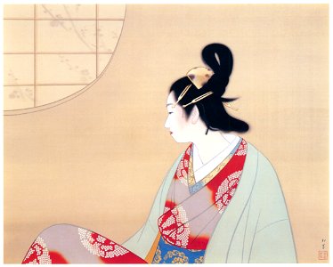 Uemura Shōen – Young Lady by a Round Window [from Uemura Shōen Exhibition on the 50th Anniversary of Her Death]
