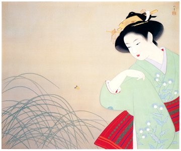 Uemura Shōen – Firefly [from Uemura Shōen Exhibition on the 50th Anniversary of Her Death]. Free illustration for personal and commercial use.