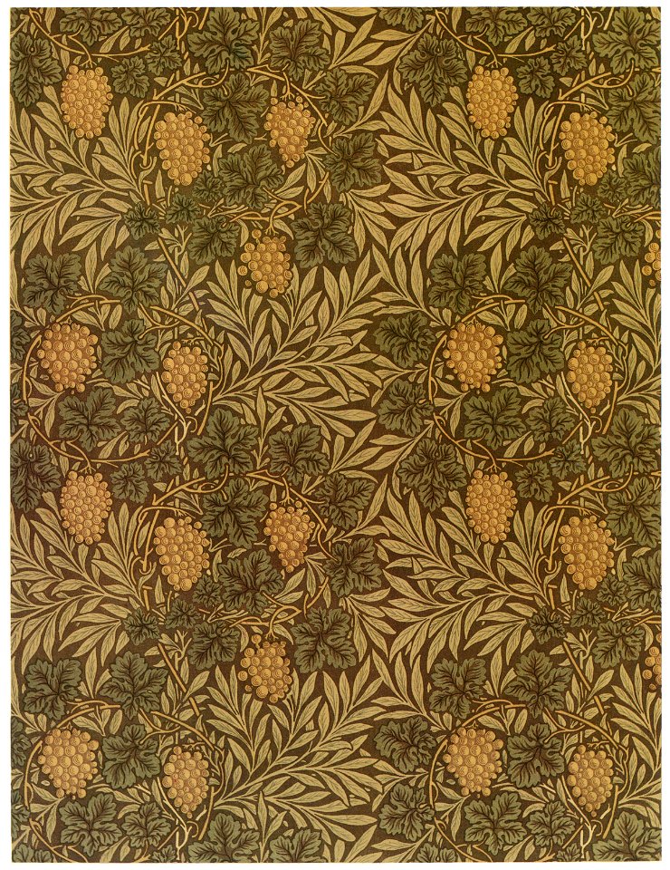 William Morris – Vine design (for wallpaper) [from William Morris Full-Color Patterns and Designs]. Free illustration for personal and commercial use.